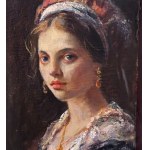UNIDENTIFIED SIGNATURE, Portrait of a Woman with Headscarf and Jewelry