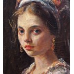 UNIDENTIFIED SIGNATURE, Portrait of a Woman with Headscarf and Jewelry