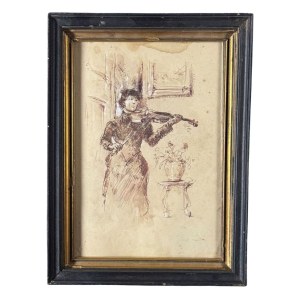 ANONIMO, Woman with a violin