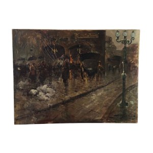 ANONIMO, Street with figures and carriages