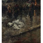 ANONIMO, Street with figures and carriages