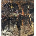 ANONIMO, Street with figures and carriages