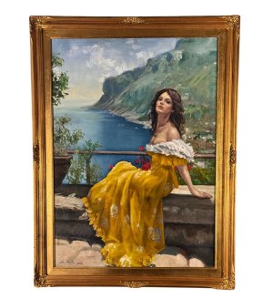 SALVATORE TESTA, Porträt einer jungen Frau an der Küste - Salvatore Testa