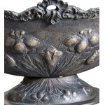 Hand-chiseled centerpiece vase in patinated bronze