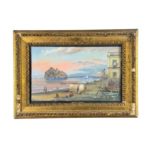 ANONIMO, Ischia: the Aragonese Castle with seascape and figures