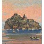 ANONIMO, Ischia: the Aragonese Castle with seascape and figures