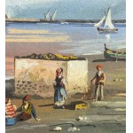 ANONIMO, Ischia: the Aragonese Castle with seascape and figures