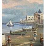 ANONIMO, Ischia: the Aragonese Castle with seascape and figures