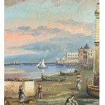 ANONIMO, Ischia: the Aragonese Castle with seascape and figures