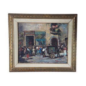 R. CARIGNANI, Neapolitan popular scene - R. CARIGNANI