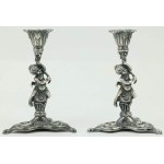 Pair of Candlesticks with PUTTES, Poland, Hefra, early 21st century.