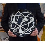 Platter Black and white abstraction, Helena MAJEWSKA, Kolo, 1961 Unique