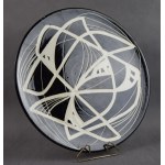 Platter Black and white abstraction, Helena MAJEWSKA, Kolo, 1961 Unique