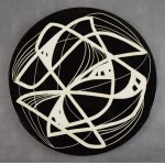 Platter Black and white abstraction, Helena MAJEWSKA, Kolo, 1961 Unique