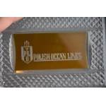 Glasschatulle, Polish Ocean Lines, Glashütte Julia, 1970er Jahre.