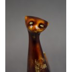 Figurka Kočka - měsíční svit, Henryk JĘDRASIAK, glazovaný porcelán, 60. léta 20. století.