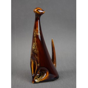 Figurka Kočka - měsíční svit, Henryk JĘDRASIAK, glazovaný porcelán, 60. léta 20. století.