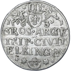 Švédska okupácia, Gustav II Adolf, trojak 1631, Elbląg