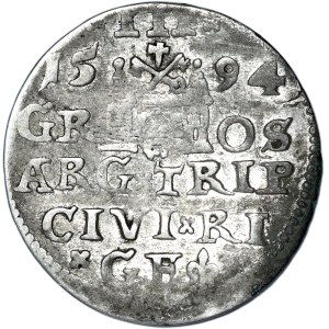 Sigismond III Vasa, trojak, 1594, Riga