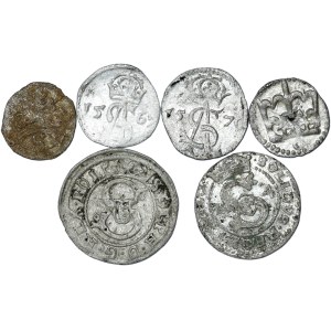 Set of 6 pieces of old Polish coins