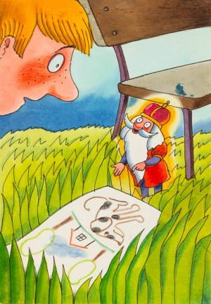 Jerzy Flisak (1930 Warszawa - 2008 tamże), Komplet ilustracji do bajki Lusteryk z krainy światła