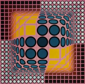 Victor Vasarely (1906-1997), Różowa kompozycja
