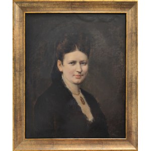 Tadeusz Ajdukiewicz (1852-1916), Portrét dámy s medailonem, asi 1880