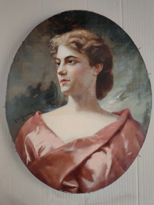Herman V. Michałowski (1860-1903), Portret młodej piękności, 1896