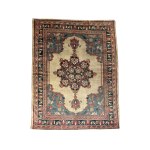 ANTIQUE PURE SILK CARPET, HERIZ, PERSIA, CIRCA 1880