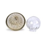 CEILING LAMP AND LAMPSHADE, COLORLESS GLASS IN SPHERICAL SHAPE