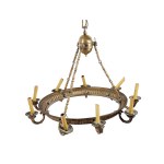 TIRE CHANDELIER, 9-FLAME