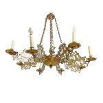 CHANDELIER WITH HUNTING MOTIFS, BRONZE