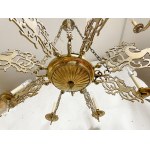 CHANDELIER WITH HUNTING MOTIFS, BRONZE