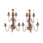 PAIR OF DECORATIVE WALL SCONCES, 5-LIGHT, WOOD