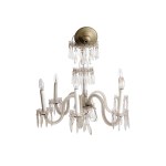 GLASS CHANDELIER, 6-FLAME