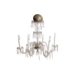 GLASS CHANDELIER, 6-FLAME
