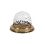 CEILING LAMP, BRASS WITH CUT GLASS SHADE