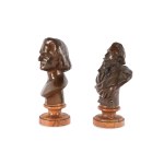 PAIR OF BRONZE BUSTS, AROUND 1900