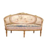 SEATING SET WITH 4 ARMCHAIRS, ORIGINAL UPHOLSTERY / TAPESTRY