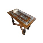 FOLDING PLAY TABLE TABLE, WITH PEWTER INLAYS