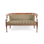 EMPIRE STYLE SEATING SET, WOOD, BRONZE APPLICATIONS