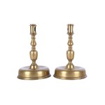 PAIR OF BELL CANDLESTICKS, 17TH CENTURY