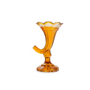 BIEDERMEIER GLASS, IN THE SHAPE OF A CORNUCOPIA