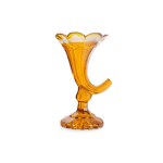 BIEDERMEIER GLASS, IN THE SHAPE OF A CORNUCOPIA