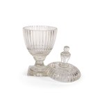 PAIR OF LIDDED GOBLETS AS TABLE CENTERPIECE, BOHEMIA