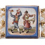 PEARL BRACELET WITH MICRO MOSAIC IN GOLD SETTING, CIRCA 1850