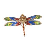 BROOCH IN THE SHAPE OF A DRAGONFLY, 18 KT YELLOW GOLD
