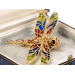 BROOCH IN THE SHAPE OF A DRAGONFLY, 18 KT YELLOW GOLD