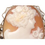 SHELL CAMEO BROOCH, ART NOUVEAU