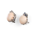 PAIR OF EARRINGS, 14 KT WHITE GOLD